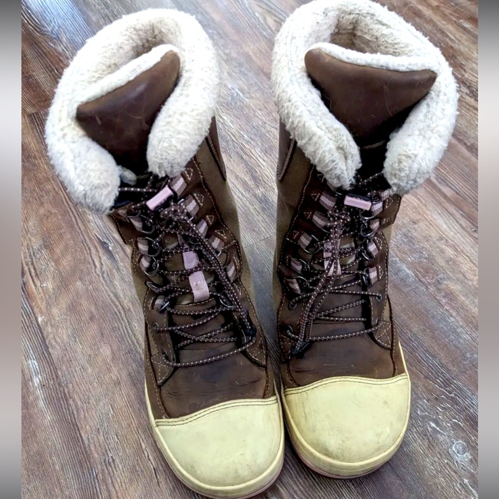 KEEN Snow Rover 5398 Leather Waterproof Canvas Warm Winter Boots Shoes